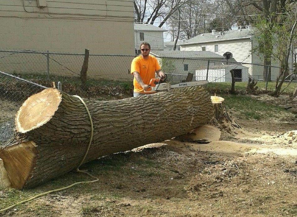 Craig Kimball on a Kimball Tree Service job site